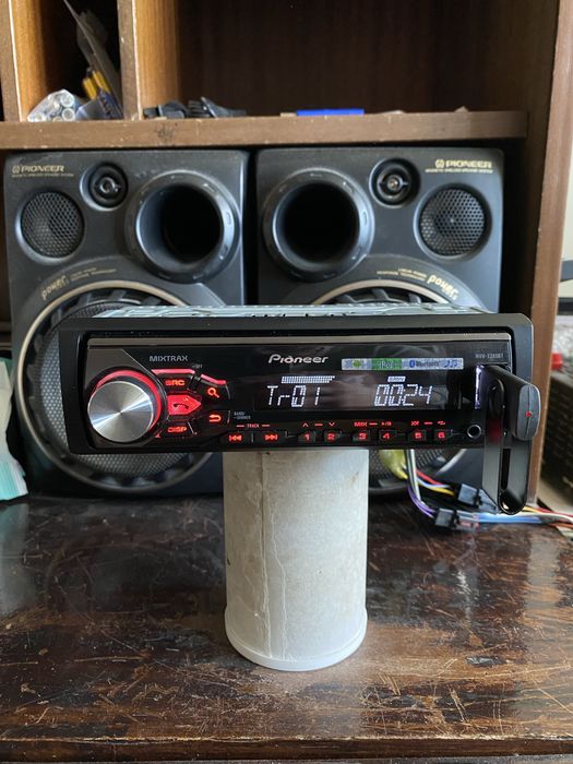 Pioneer MVH-X380BT - BLUETOOTH USB авто радио плеър за кола сд cd (с късо шаси за лесен монтаж)