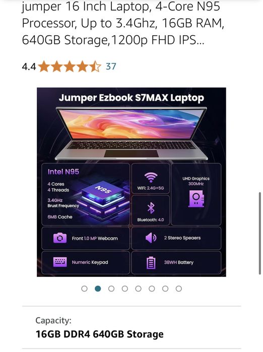 Laptop Jumper Tech EZbook S7 Max 640 GB