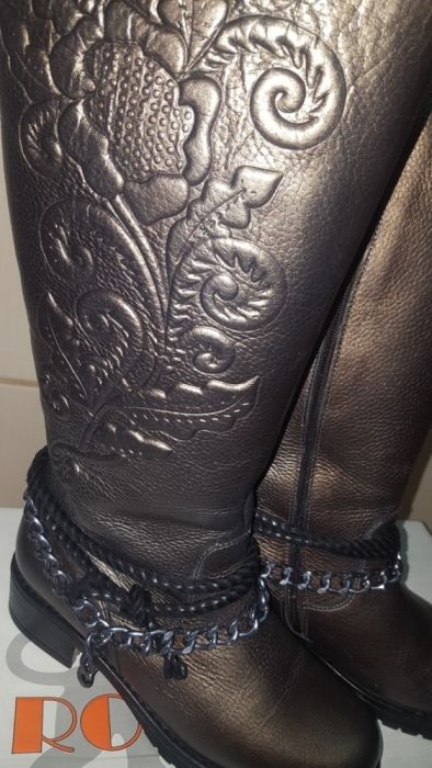 Cizme lungi stil calarie piele naturala 36