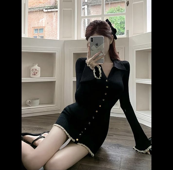 Продам черное мини платье