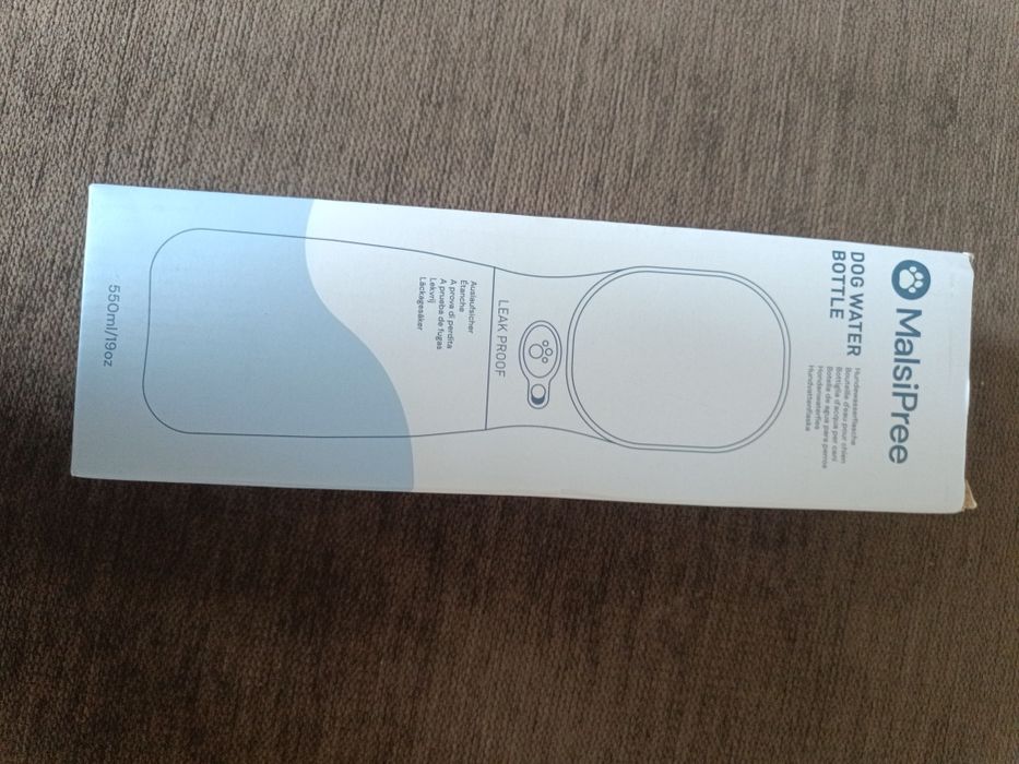 Sticlă portabilă pentru apă câini MalsiPree 550ml - Nouă, anti-scurgere