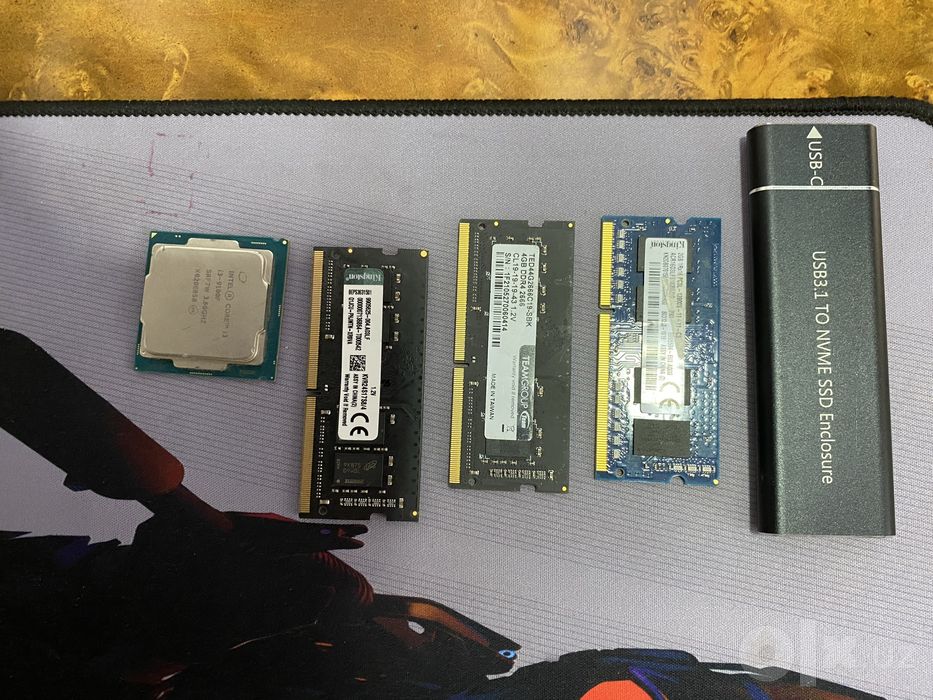 Процессор i3-9100F. ОЗУ DDR4 ноутбук 2/4/8 Гб. Кейс M.2 NVMe
