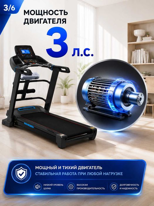 Беговая дорожка AX0850, 3,0 HP, до 145 кг, наклон до 18%