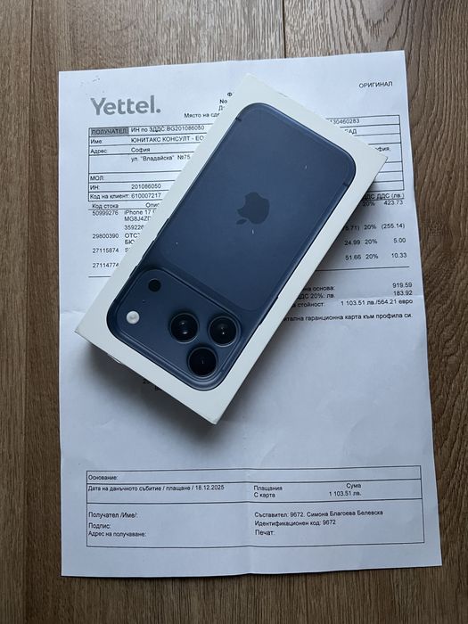 Чисто НОВ! Iphone 17 PRO 256gb Deep Blue / НОВ!