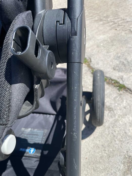 Бебешка количка CYBEX BALIOS S LUX черна с kош за новородено - CYBEX COT S LUX ocean blue син и зимен чувал CYBEX син
