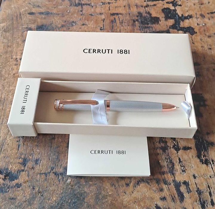 химикалка Cerruti 1881 Черути Austin Diamond сребро хром  розово злато