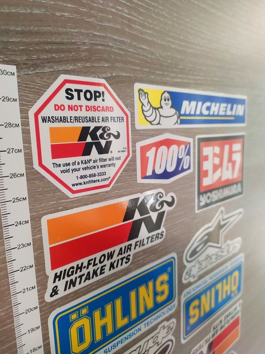 Стикери 14бр. /лист А4/ Michelin K&N Yoshimura Ohlins Alpinestars