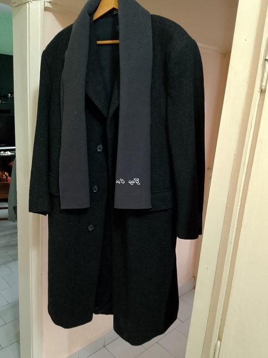 Мъжко зимно палто с шал