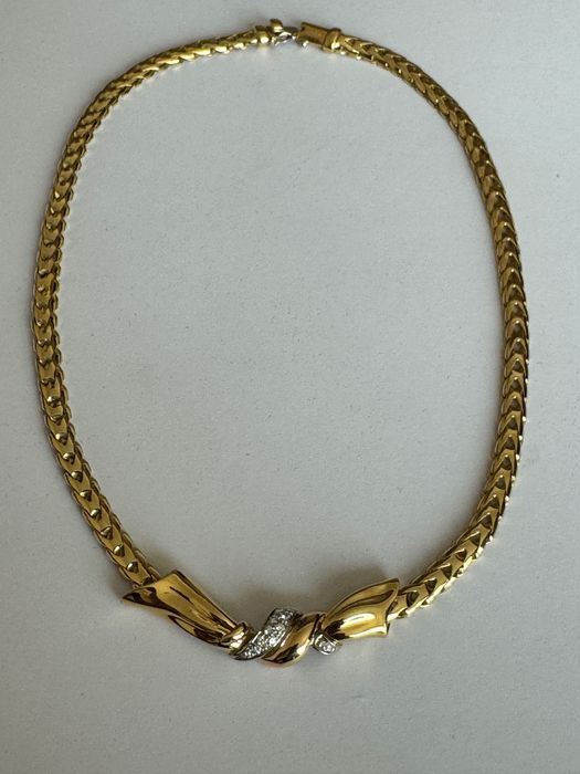 Оригинално 18К Златно Колие Damiani 45г с Диаманти; Топ Оферта!