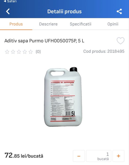 Aditiv sapa Purno pentru incalzire pardoseala