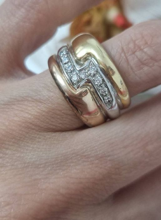 Inel argint masiv 925 placat cu aur roz,galben și rodiu