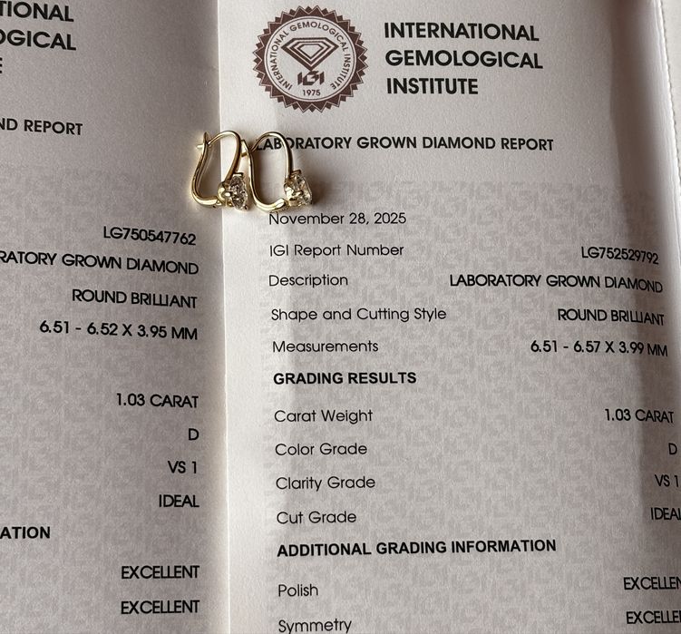 Серьги с бриллиантами 2 карата