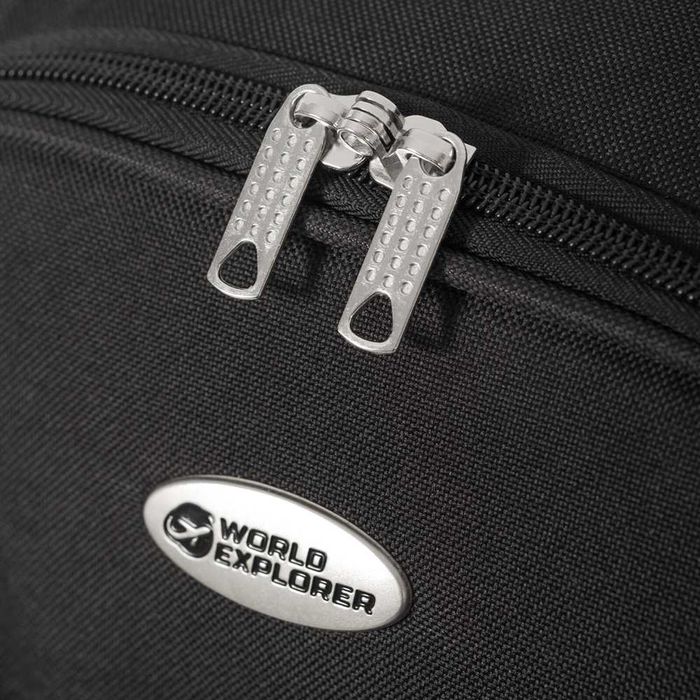 Troler cabina avion, 2 roti, 3 manere, negru, 48 x 32 x 23 cm