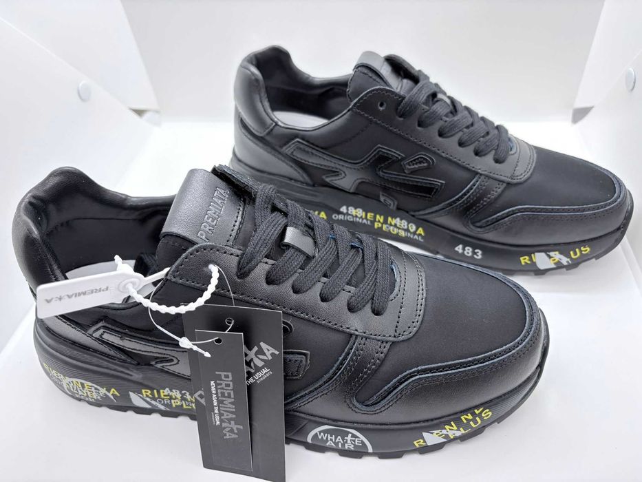 Premiata 483 Negru Verificare Colet Premium Sneakers