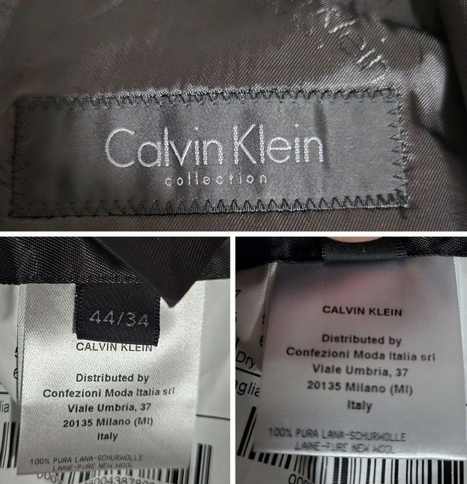 Costum Bărbați Calvin Klein, 100% Lână Pură, Italian, Mar. 44/34 (S-M)
