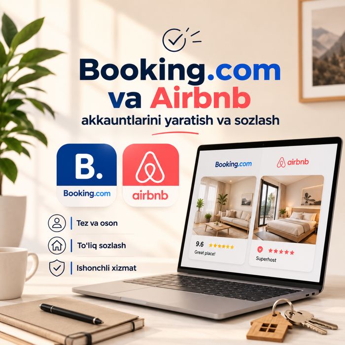 Создам и настрою аккаунт Booking.com и Airbnb