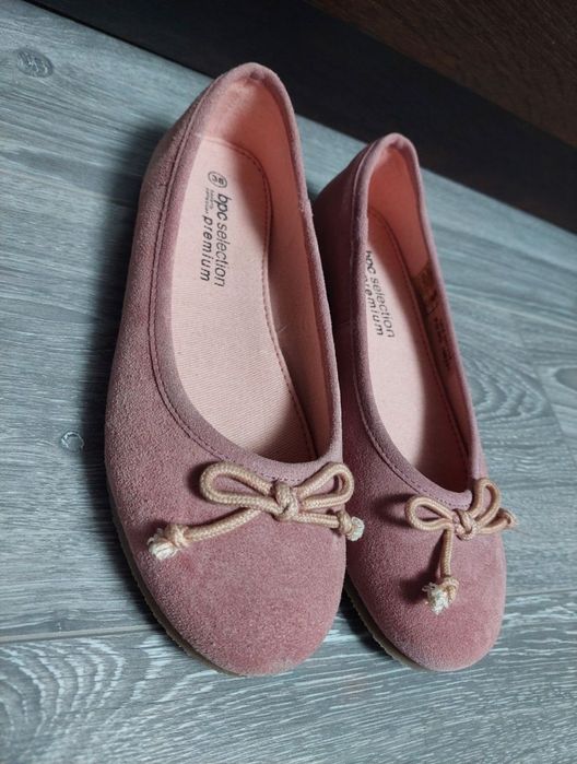 Balerini deosebiti, pantofi, opincuțe 38 roz pudra din piele întoarsă