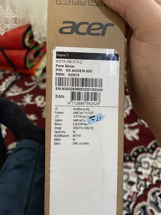 Assalomu alaykum va rohmatulloh notebook acer sotiladi