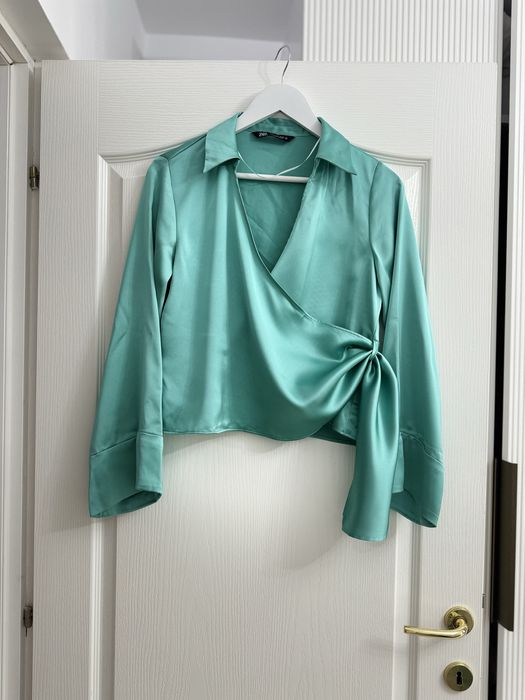 Bluză petrecută ZARA – Verde smarald (mărimea S)