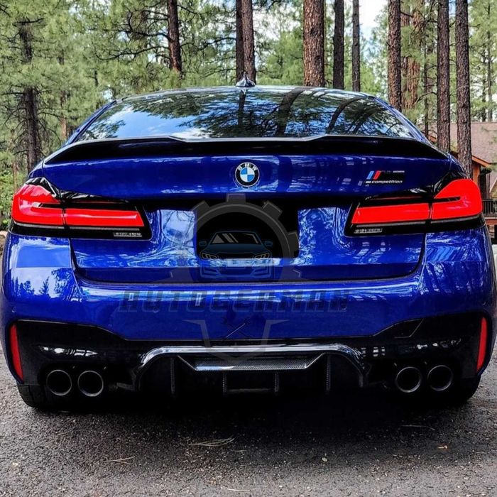 BMW G30 Спойлер CS Style лип броня за багажника тунинг нови черен глан