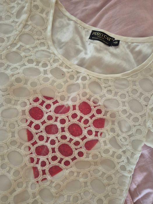 Платье белое с сердцем pussycat