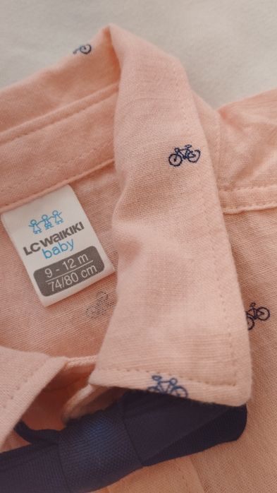 Светло розова риза 9-12м