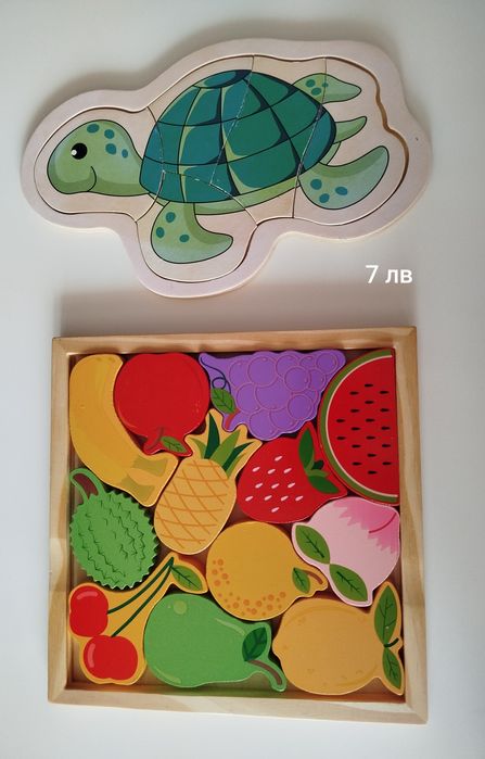 Пъзели, дървени сортери, бебешки играчки