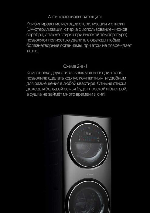 Стиральная машина Hofmann WM1514D7DI/HF Чёрный нал рассрочка перечисле