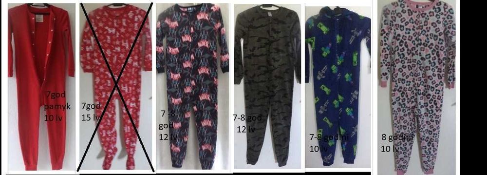 поларени пижамки за 7-8 години
