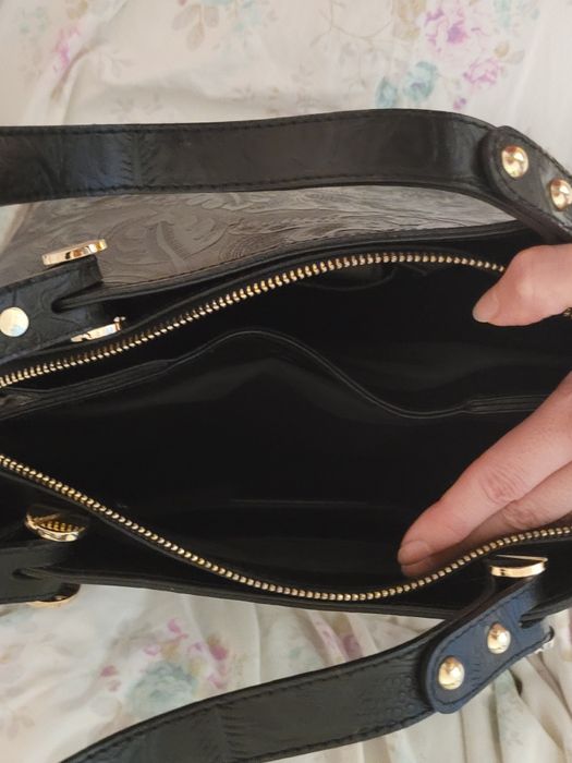 Geantă piele naturala neagră