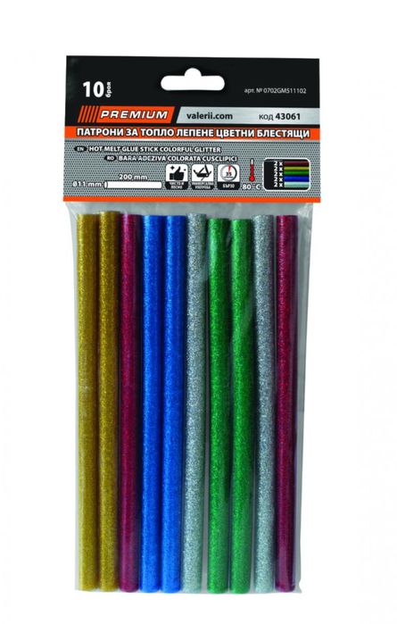 Цветни блестящи пръчки за пистолет с топъл силикон