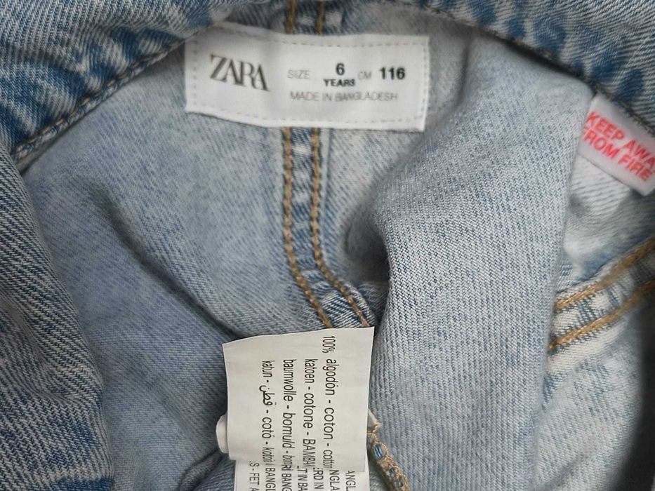 Salopetă cu capse si buzunare denim ZARA Kids fata - NOUĂ - Mărime 6 ani (116 cm)