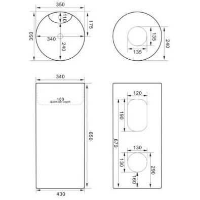 Раковина Hans 860HS 35*35*85