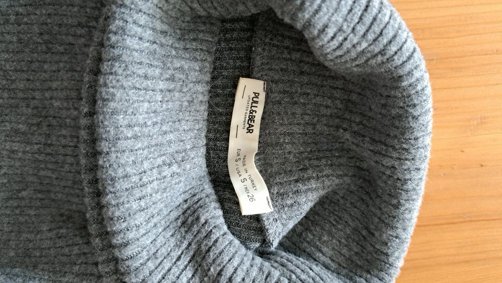 Pulover gri oversized Pull&Bear, S