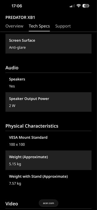 Monitor Gaming Acer Predator 4K