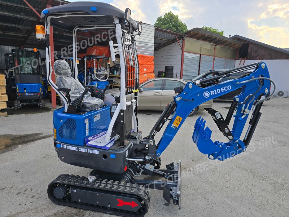 Miniexcavator RIPPA R10 ECO, ultimul model 2026, motor Youp, 3 cupe