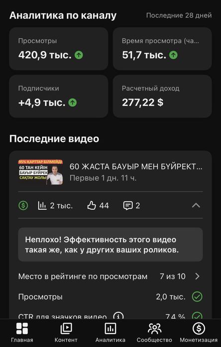 Youtube канал сатылады