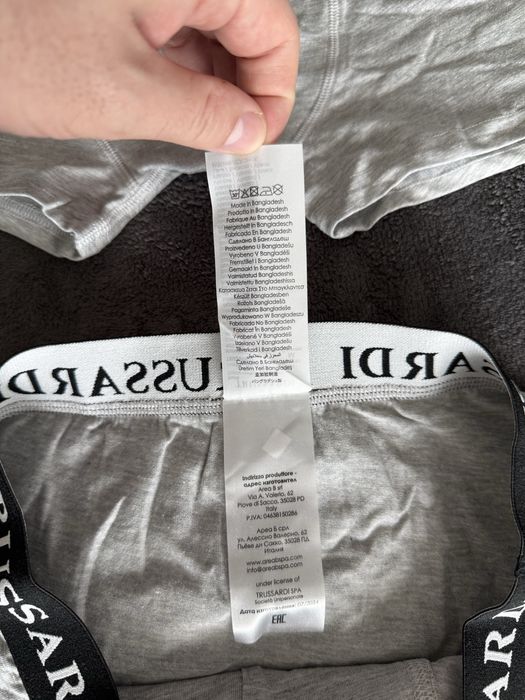 Trussardi set 2 boxeri gri cu banda neagra marimea M noi originali