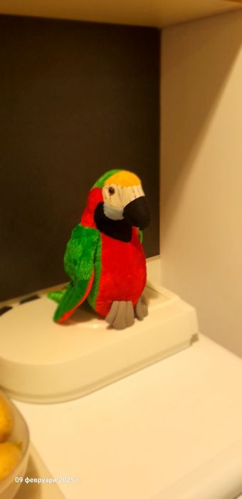 Плюшена играчка папагал