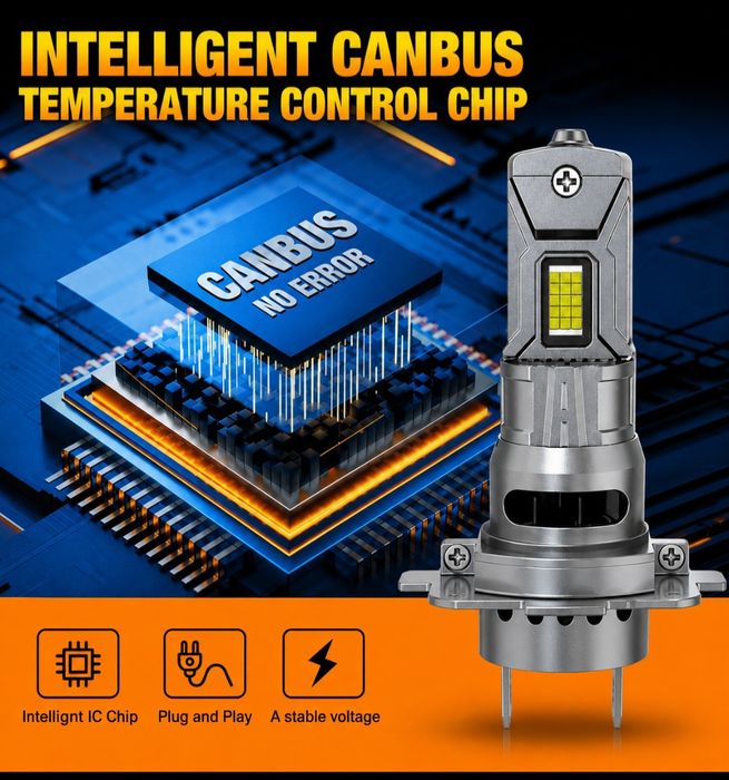 Becuri LED H7 Canbus  12V  30000LM set 2buc