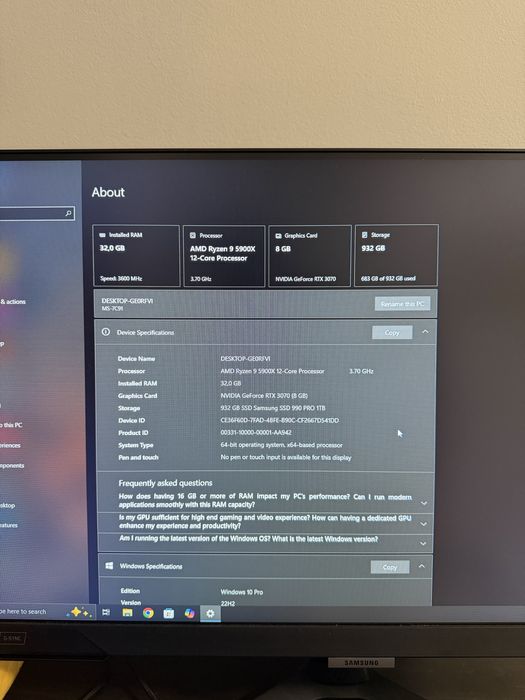 Геймърски компютър с перифирия