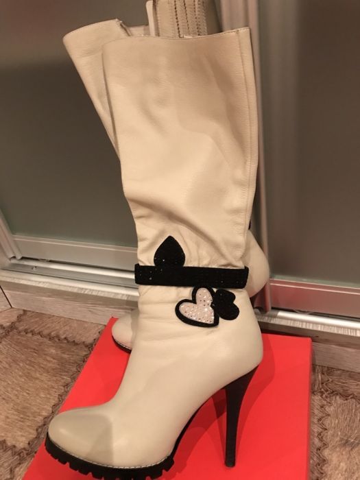 Сапоги зимние кожаные