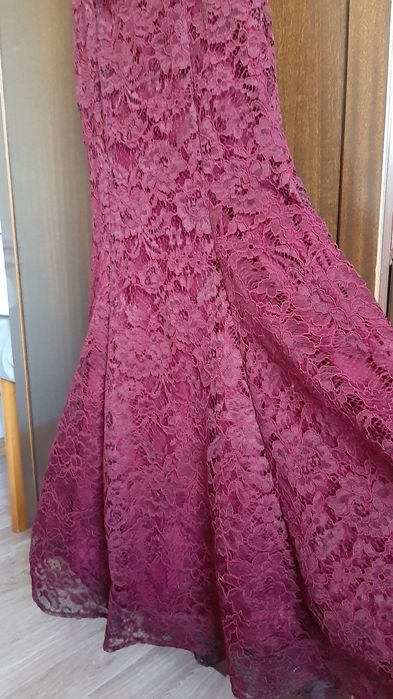 Платье в пол бордо