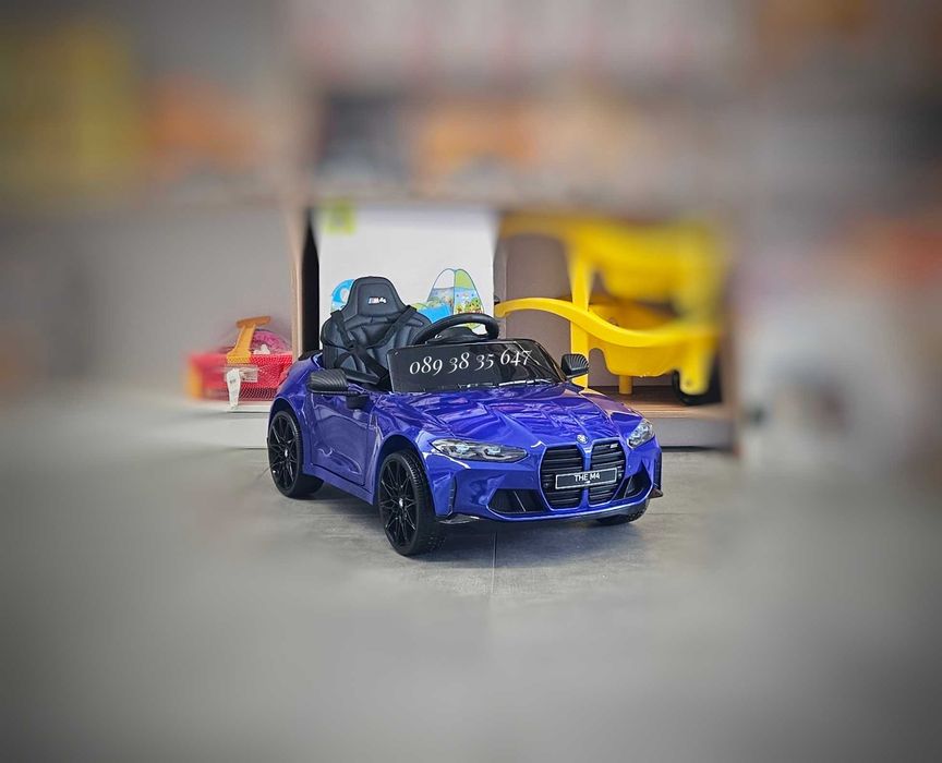 ТОП ЦЕНА!НОВО!Акумулаторна кола BMW M4 с 12V,EVA гуми,кожена седалка