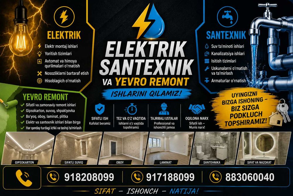 Elektrik ishlarini qilamiz