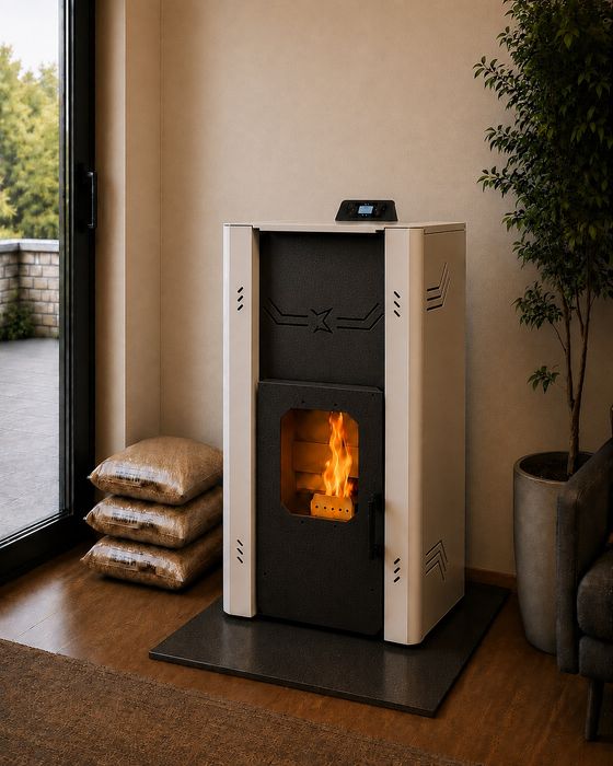 НОВО!!! Пелетна камина с водна риза Firestar W18 - 18 kW