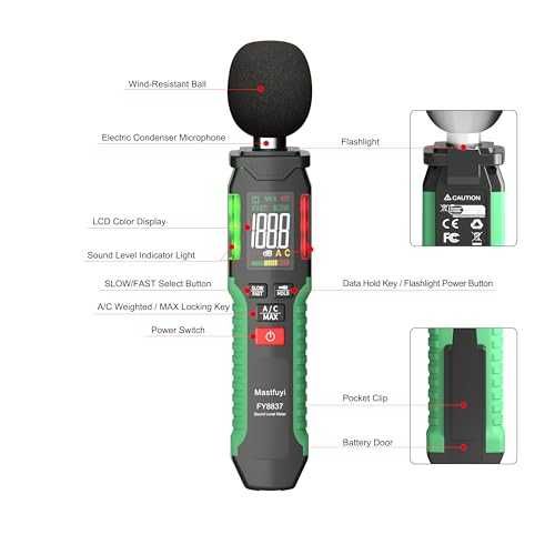 Дигитален шумомер 30–130dB A/C LCD
