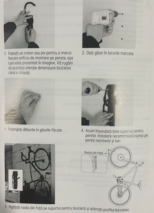 Suport prindere bicicleta / trotineta pentru perete