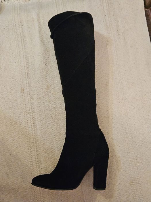 Cizme piele intoarsa negru mas 37
