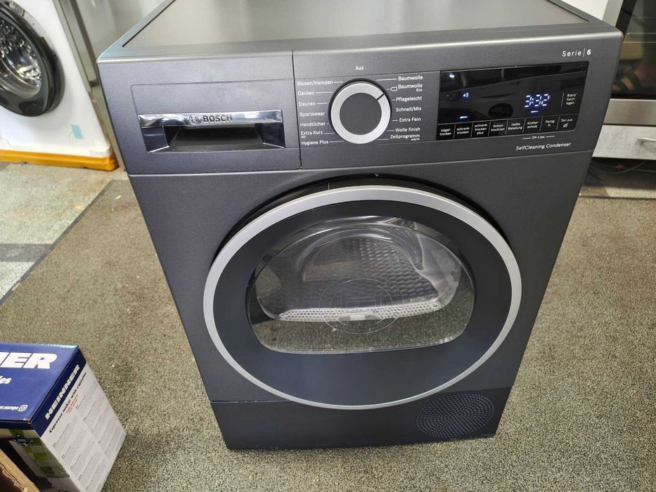 А+++ Черен-Black Сушилня с термопомпа Bosch-Бош 9 кг Серия-Serie 6 SelfCleaning Condenser